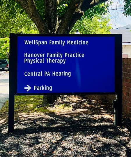 central pa hearing hanover office location sign